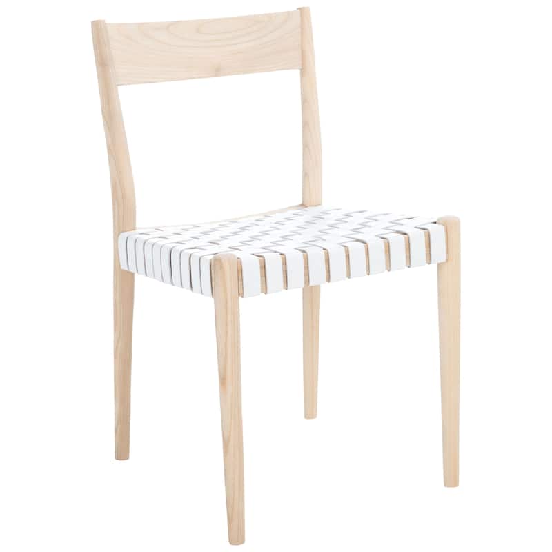 SAFAVIEH Myrle Leather Dining Room Chair (Set of 2) - 18.5" W x 20" L x 31.5" H - 19Wx20Dx32H