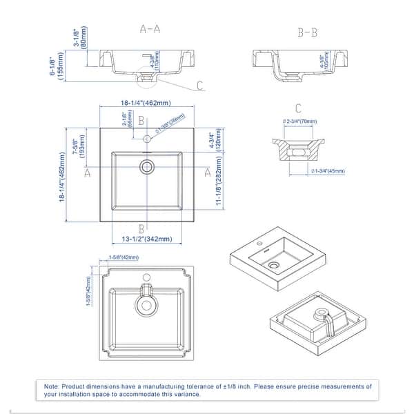 slide 2 of 71, Dowell 18" FTB Resin Bathroom Vanity Basin