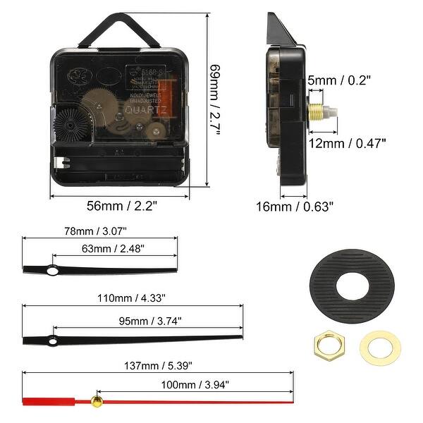 Clock Mechanism Replacement, 2Set Quartz Clock Mechanism DIY Wall Clock