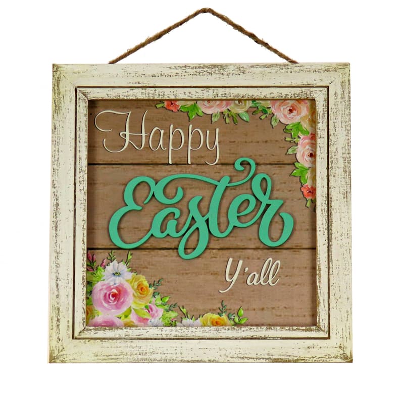 National Tree Company 10 in. "Happy Easter Y'all" Wall Sign - 10 in