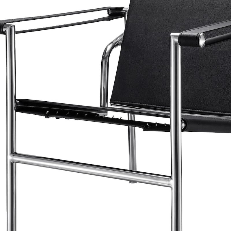 HomeRoots 24" Silver Stainless Steel Arm Chair - 23.62 in. x 24.80 in. x 24.41 in.