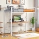 preview thumbnail 4 of 28, Costway Twin Size Loft Bed Heavy Duty Metal Loft Bed Frame with Safety White