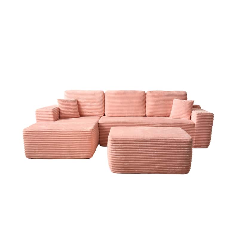 ​​OVIOS Lazy Chaise Lounge Sofa with Ottoman​