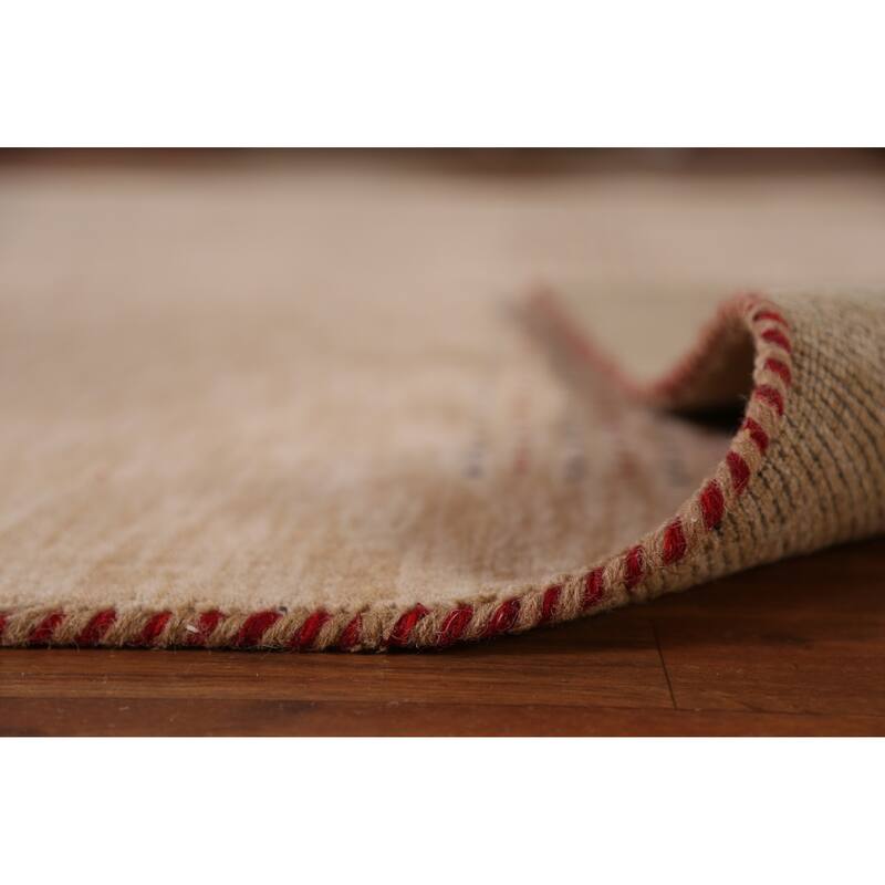 Hand Knotted Oriental 100% Wool Carpet Tribal Tribal Brown Gabbeh Area Rug - 9' 9'' X 8' 2''