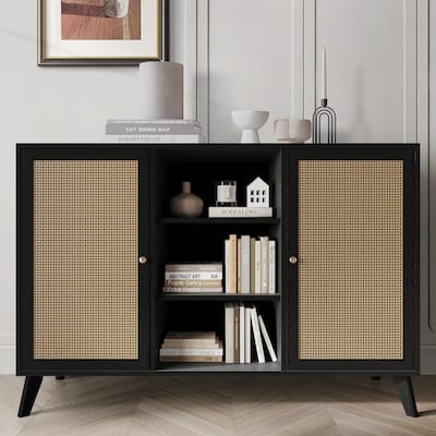 CraftPorch Mid-Century Modern Black SideBoard Cabinet