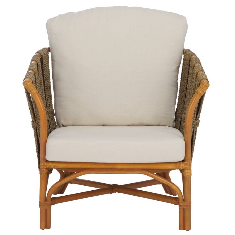 SAFAVIEH Couture Donatello Rattan Pole Accent Chair - 29"W x 34"D x 30"H