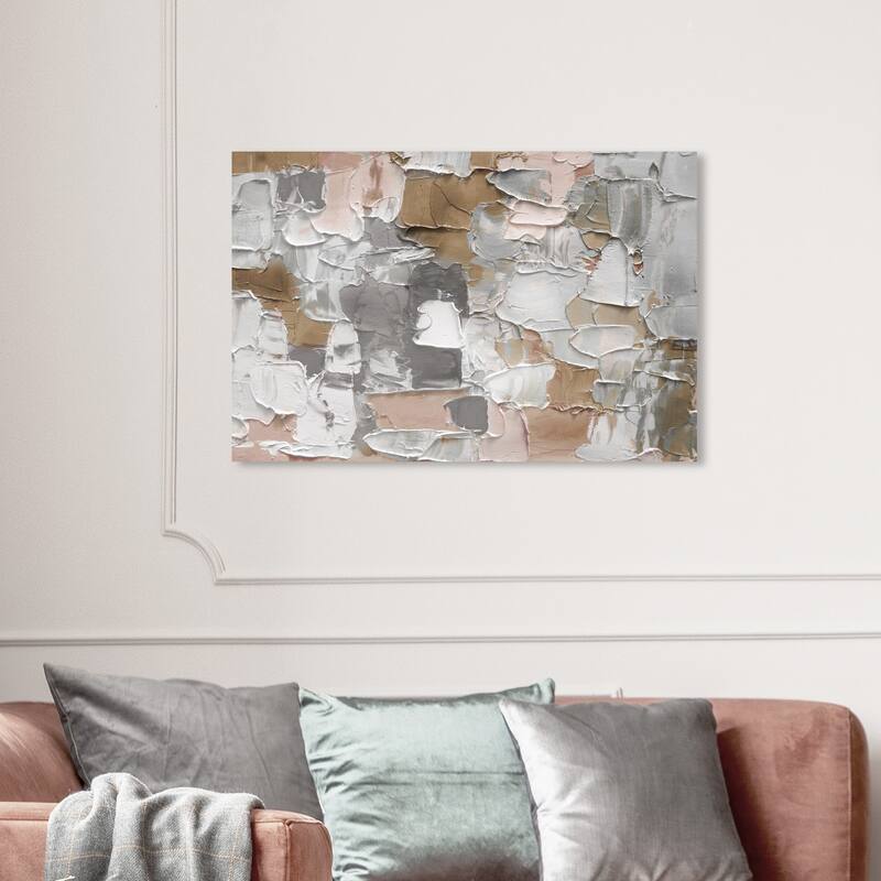 Wynwood Studio 'Mornings in Costa Mesa Grey' Abstract Wall Art Canvas Print Textures - Gray, White - 36 x 24