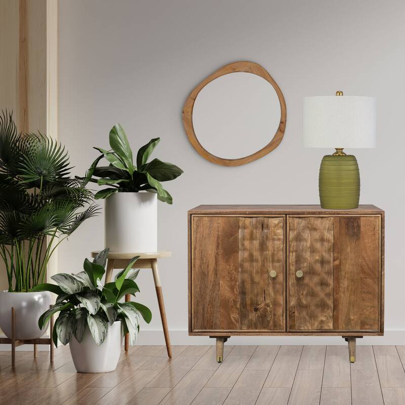 Hadley 37" Wide Solid Mango Wood Accent Cabinet - 37" x 15.5" x 29.5"