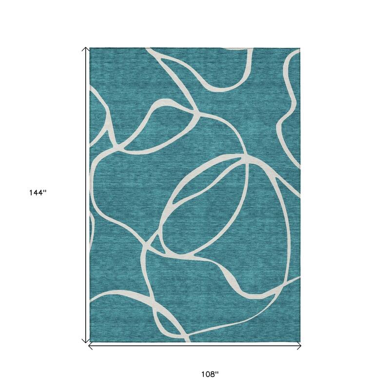 HomeRoots Abstract Transitional Rectangle Outdoor Rug