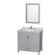 Option Gray / White Carrara Marble Top / Brushed Chrome