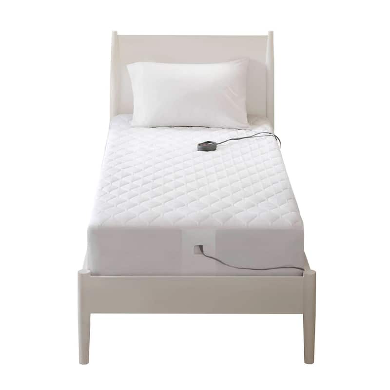 Beautyrest Cotton Deep Pocket Heated Mattress Pad-20 Heat Settings - White