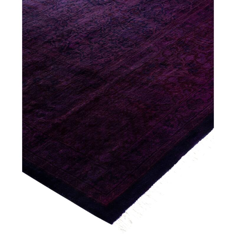 Overdyed One-of-a-Kind Hand-Knotted Area Rug - Purple - 8' 0" x 8' 3"