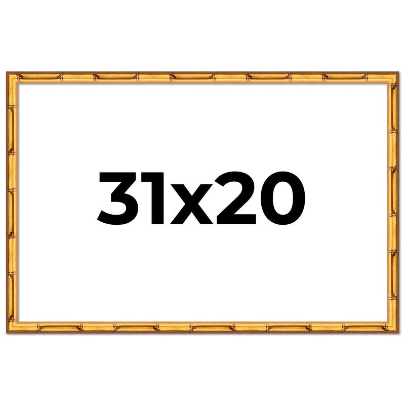 31x20 Frame Gold Bamboo Picture Frame Modern Photo Frame Includes UV Acrylic Shatter Guard Front Acid Free Foam Backing Board