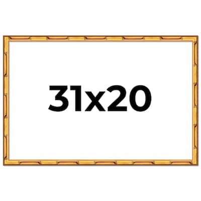 31x20 Frame Gold Bamboo Picture Frame Modern Photo Frame Includes UV Acrylic Shatter Guard Front Acid Free Foam Backing Board