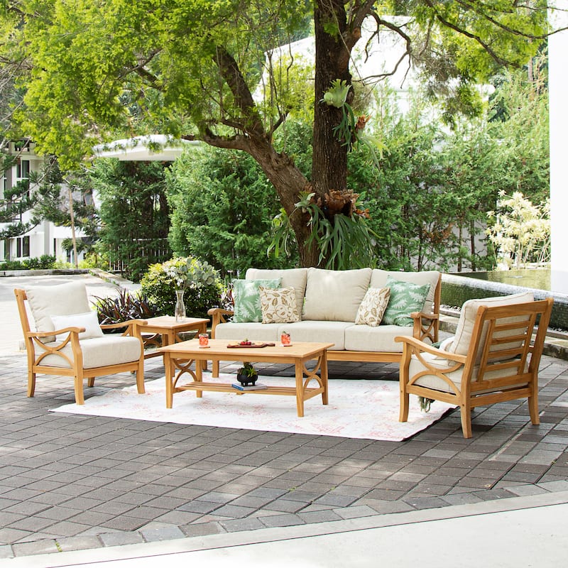 Cambridge Casual Lowell 5-piece Teak Wood Outdoor Conversation Set