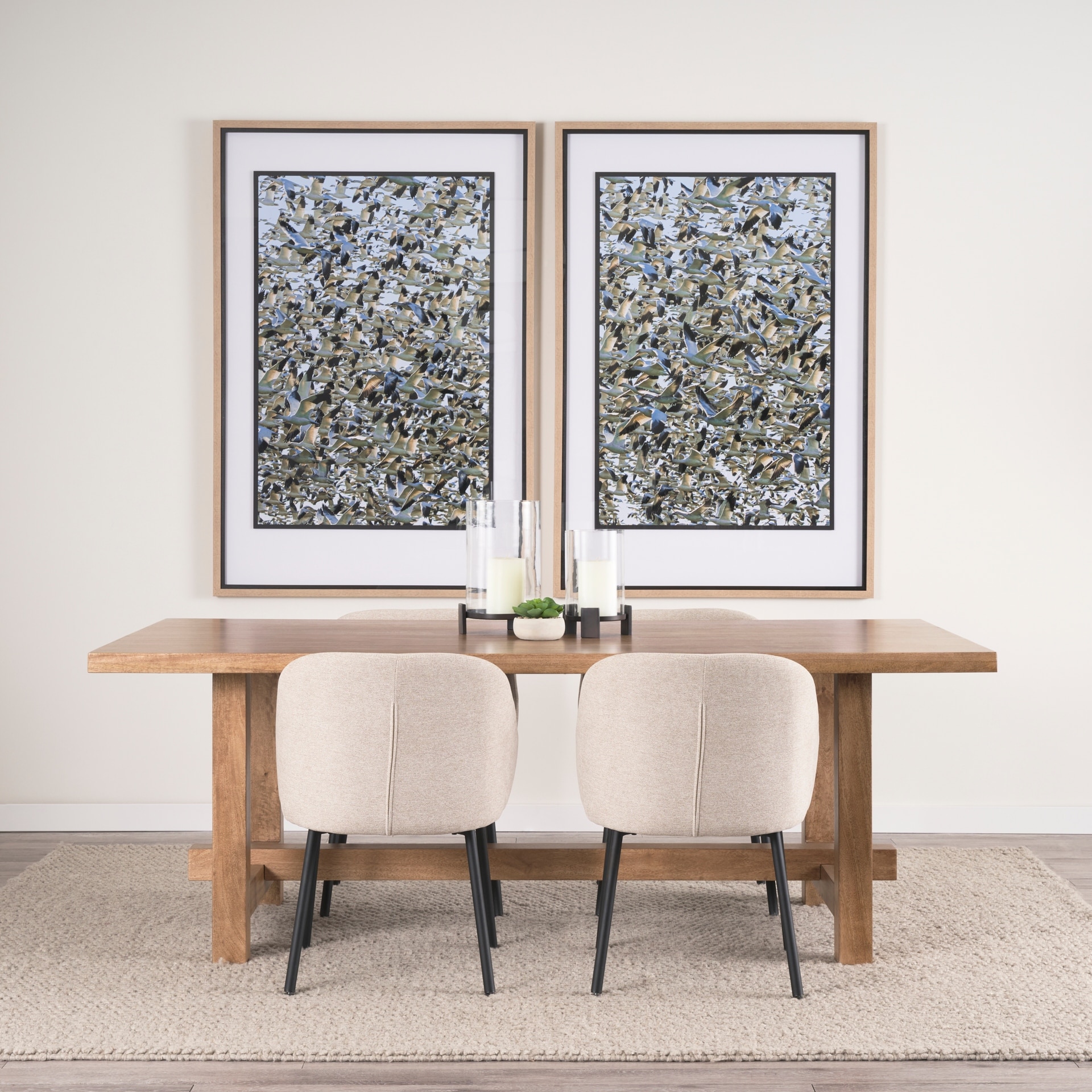 Mercana Suke 84" Rectangular Wood Trestle Dining Table - 84.0L x 42.0W x 30.0H