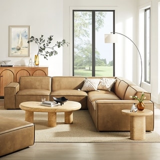 Restore 5-Piece Vegan Leather Modular L-Shaped Sofa - Bed Bath
