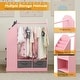 preview thumbnail 14 of 13, Costume RackOpen Hanging Armoire Closet with Mirror-PINK