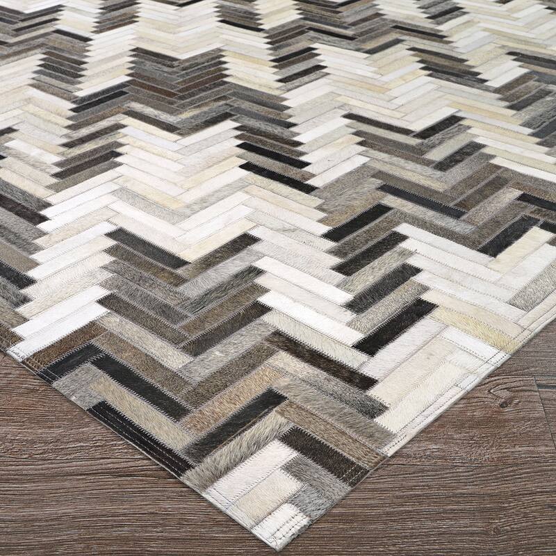 Dream Decor Rugs Vail Cascade Ivory Brown Geometric Handmade Area Rug