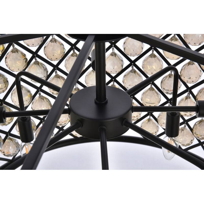 Royce Edge 8-Light Matte Black Chandelier