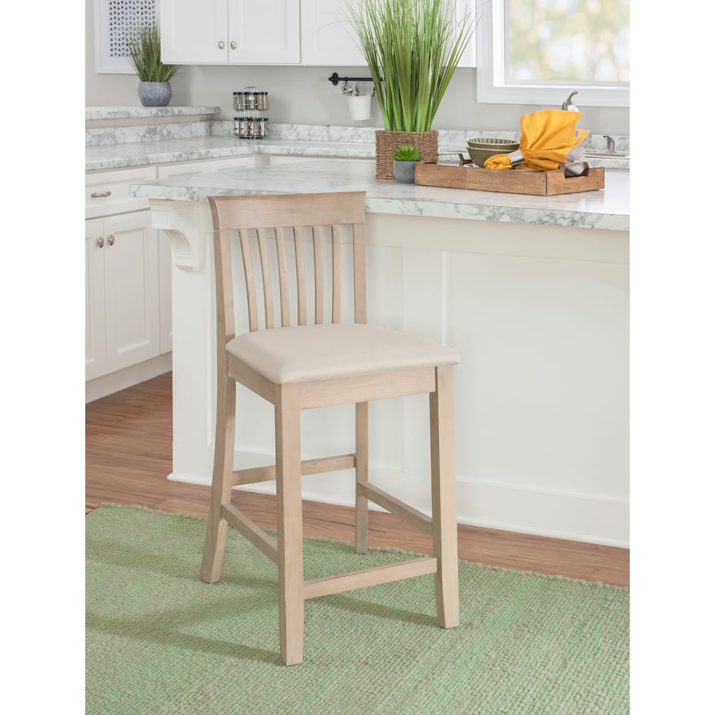 Piedmont Greywash Wooden 25-Inch Mission Back Counter Stool
