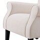 preview thumbnail 21 of 21, Baroque Wing Back Accent Chair Roll Arm with Cushion & Footpads, Blue
