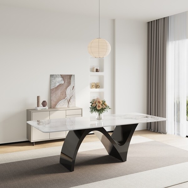 [新品未開封]Stone modern table Modern Rectangular Dining Table, Sintered Stone Table-top, N