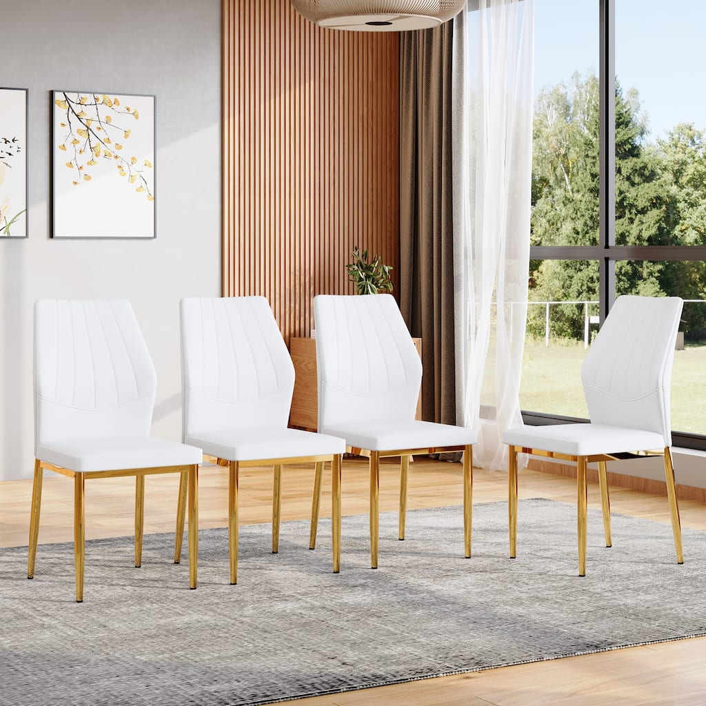 Set of 4 Dining Chairs, 37 inches High: Ergonomic PU Backrest, Combines Comfort and Style.