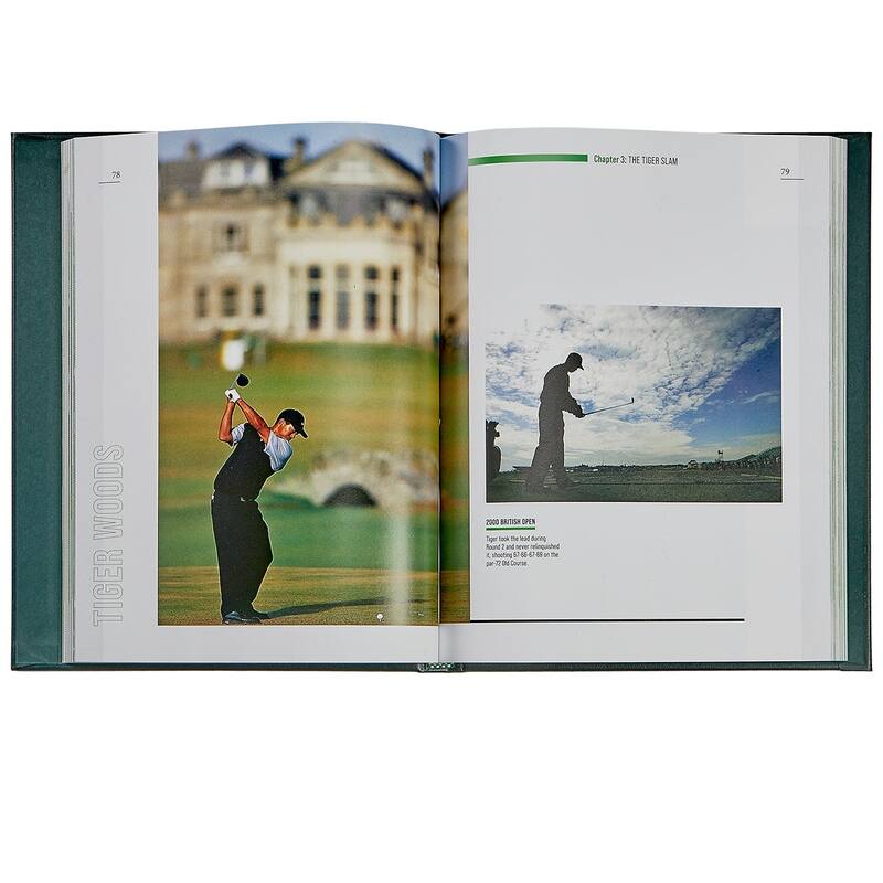 Graphic Image Tiger Woods: Celebrating 25 Years on The PGA Tour Coffee Table Book, Leather, Green
