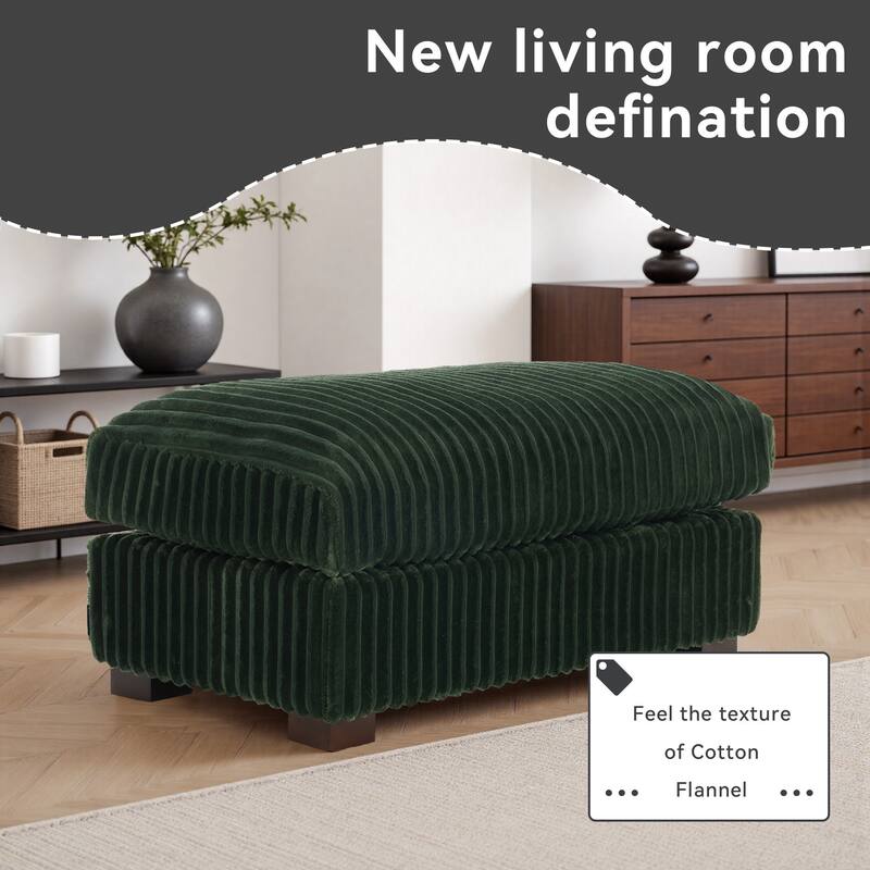 40"W Cotton Flannel Modular Sectional Ottoman