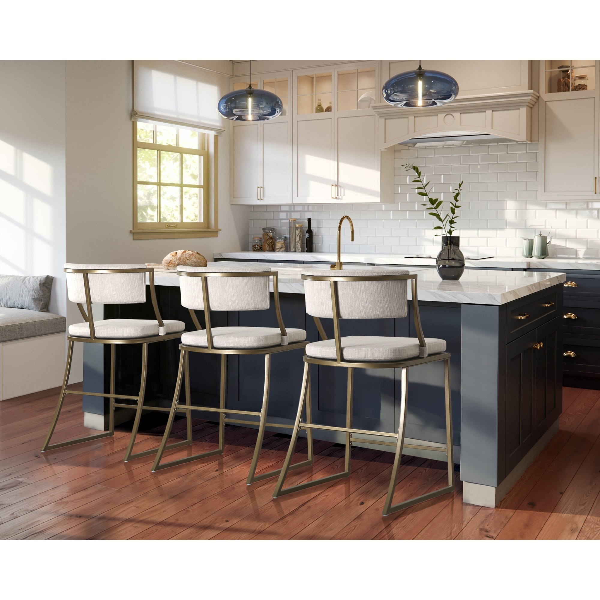 New Ridge Home Goods Mina Metal Modern Upholstered Bar Stool On Sale Bed Bath Beyond 38285825