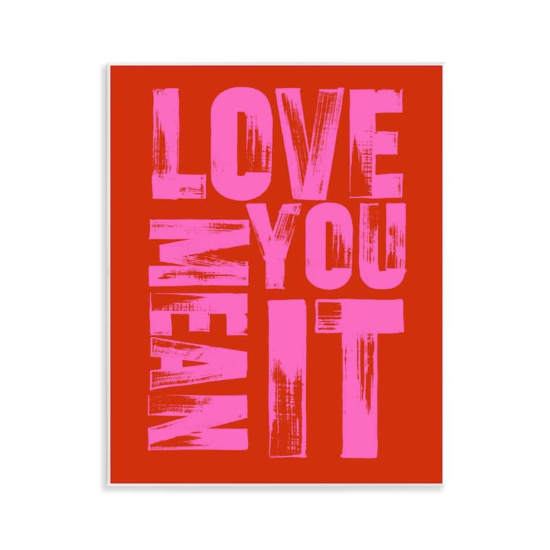 Stupell Love You Mean It on Red Wall Plaque Art Design By House of Lulu - 11 x 14