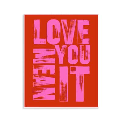 Stupell Love You Mean It on Red Wall Plaque Art Design By House of Lulu