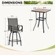 preview thumbnail 10 of 10, 3/5-Piece Patio Bar Stool Set Wood-look Table & Grey Textilene Sling Fabric Swivel Bar Stools
