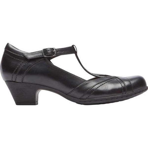 Shop Rockport Women's Brynn T Strap Black Leather On Sale rockport juliet bootie black, Rockport Low Sneakers