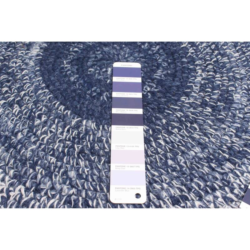 ECARPETGALLERY Braid weave Sienna Dark Navy Wool Rug - 3'11 x 3'11