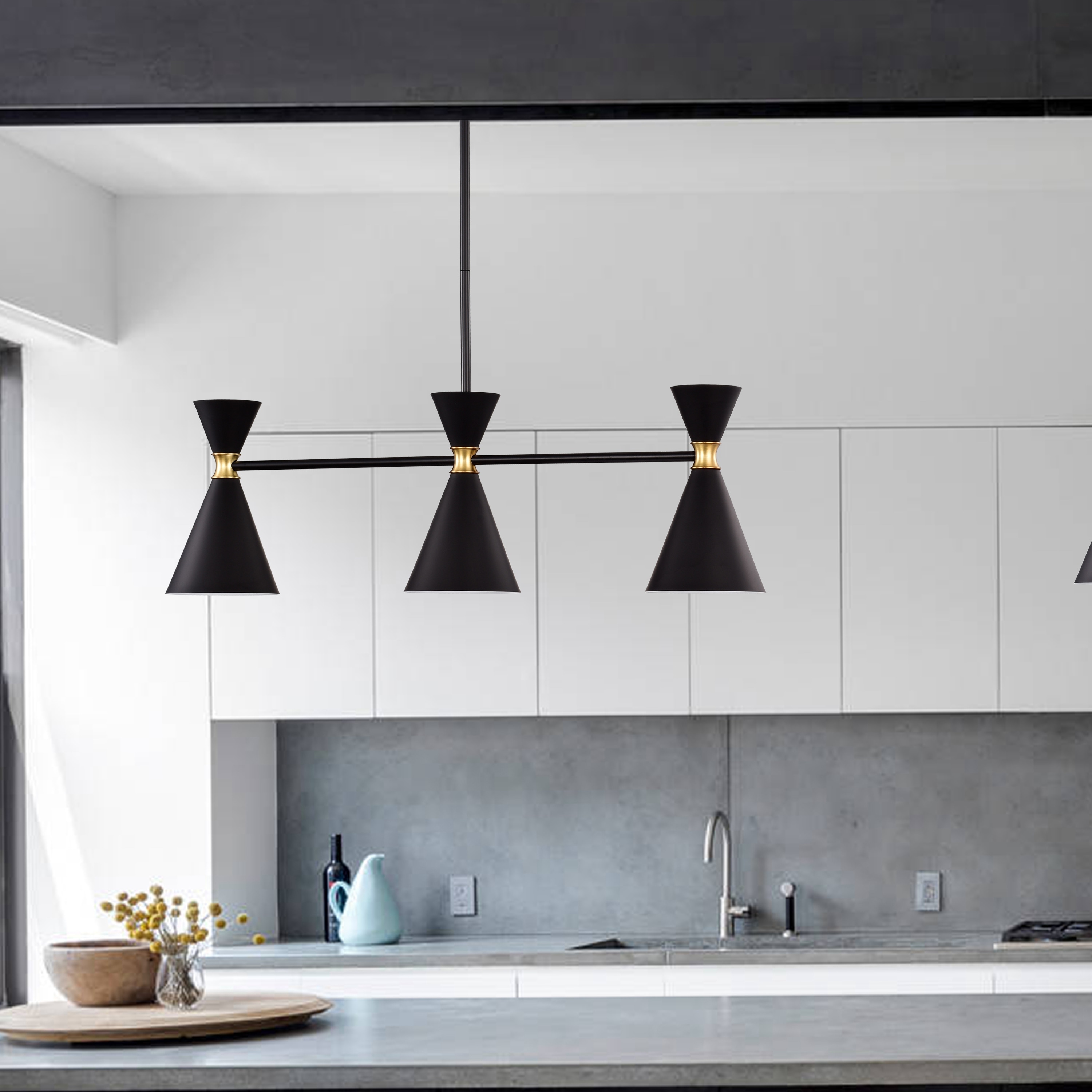 Pendant light over kitchen sink height