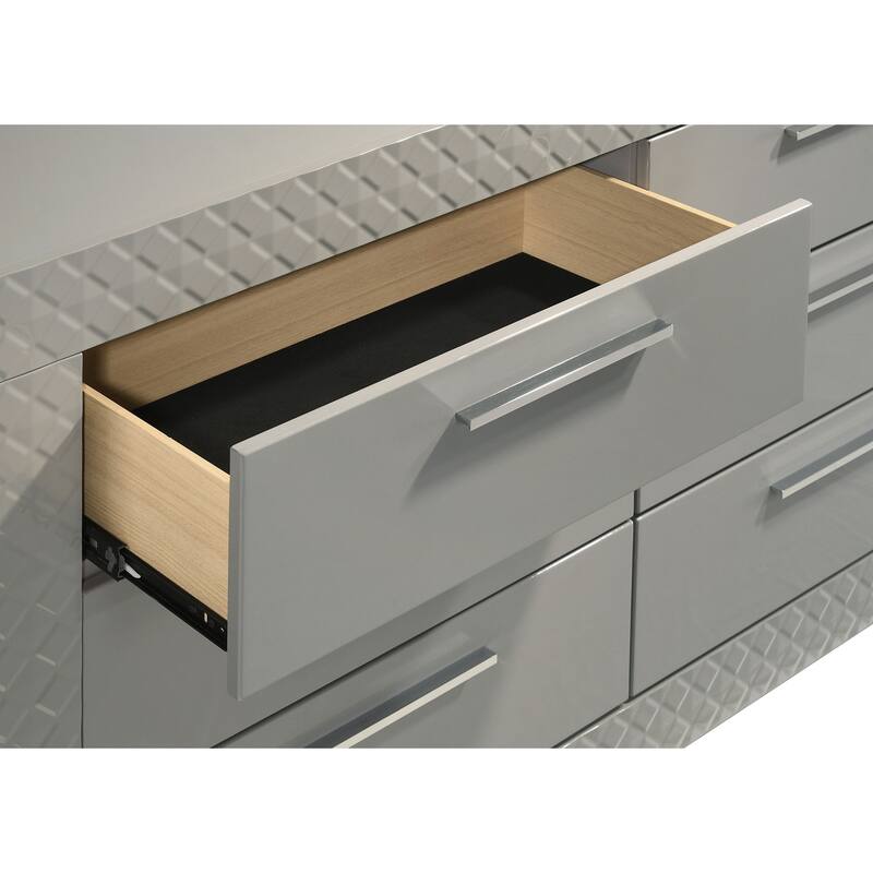 Ives 6-drawer Dresser and Mirror High Gloss