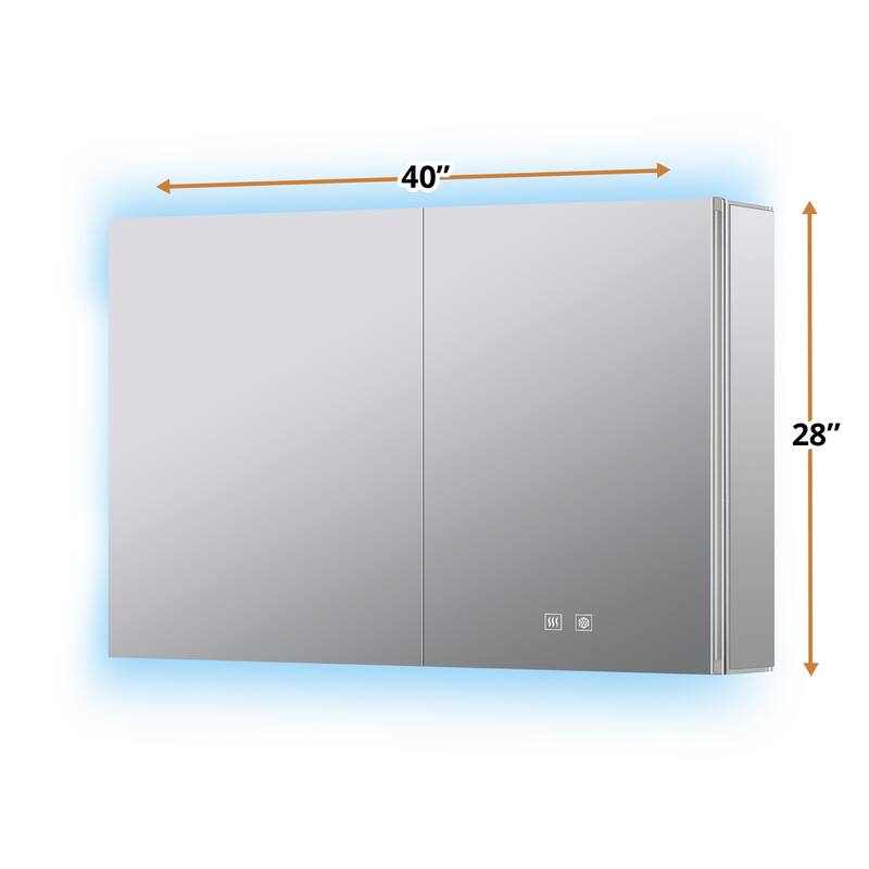 Corsica Surface-Mount LED Mirror Medicine Cabinet with Defogger