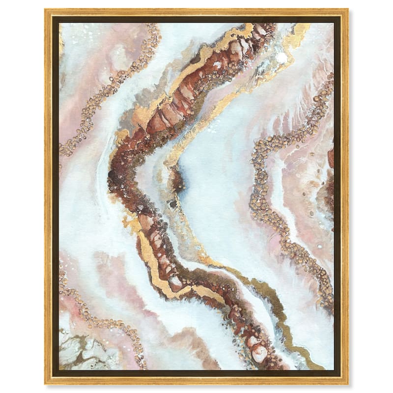 Art Remedy Blush Geode Framed Mineral, Agate & Geode 1 Piece Canvas Wall Art - 17 x 21 - Gold