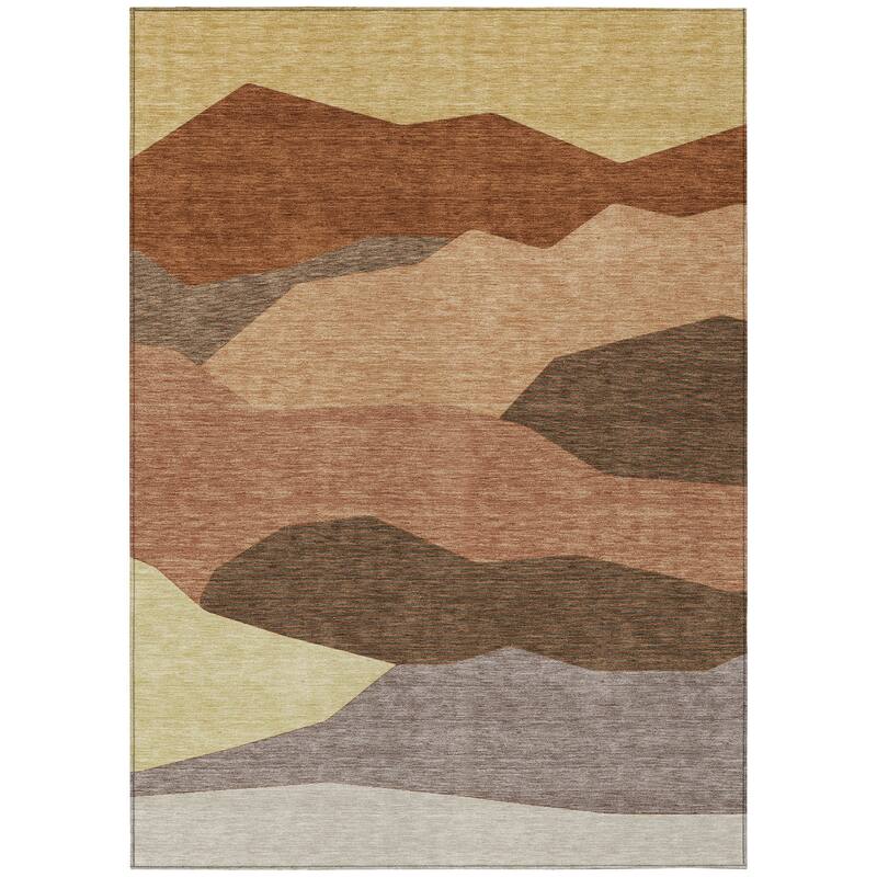 Machine Washable Indoor/ Outdoor Modern Dacono Chantille Rug