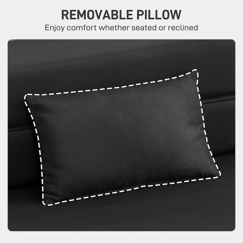 HOMCOM Folding Sofa Bed, Sleeper Chair with Pillow, Modern Linen Convertible Chair Bed, Fold Out Floor Futon Couch