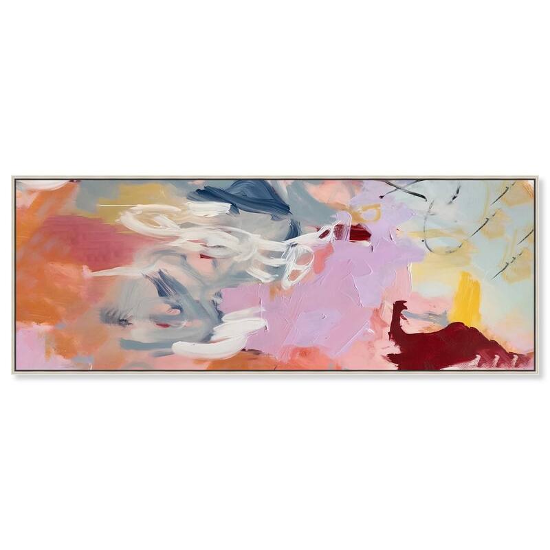 Flaming Color Splash Panoramic Canvas by Art Remedy - 54" x 20" - Silver