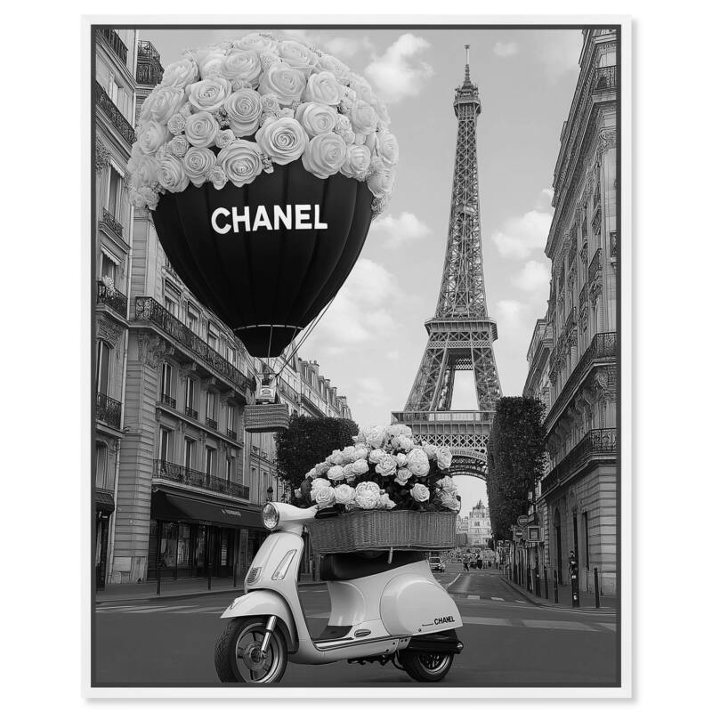 Scooter and Glam Balloon II Canvas by Art Remedy - 20" x 24" - White