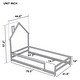 preview thumbnail 29 of 28, Twin Size Wood Bed Frame with House-shaped Headboard Floor bed with Fences