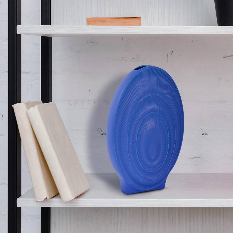 Allan Andrews Radiant Blue Ribbed Ceramic Vase Collection
