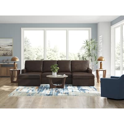 Signature Design by Ashley Modern Day Dark Brown 3-Piece Sectional with Double Chaise - 124" W x 61" D x 41" H