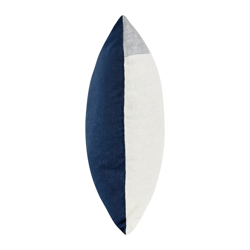 Villa by Classic Home Fairbanks 22" Blue Belgian Linen Throw Pillow