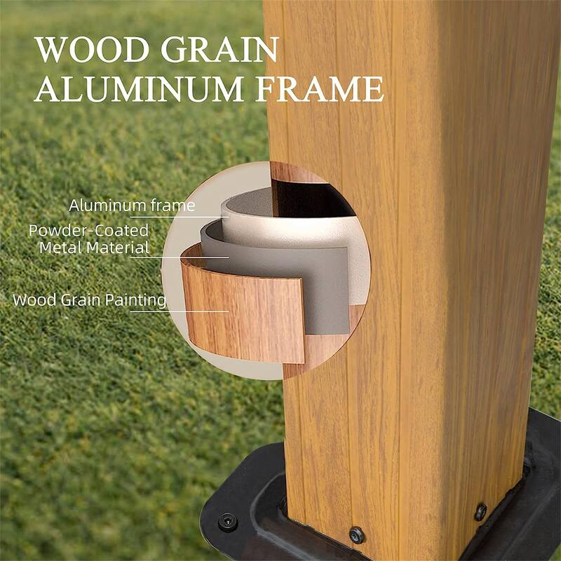 12x16ft Hardtop Outdoor Gazebo with Polycarbonate Double Roof, Aluminum Pavilion with Curtain and Net for Garden, Patio