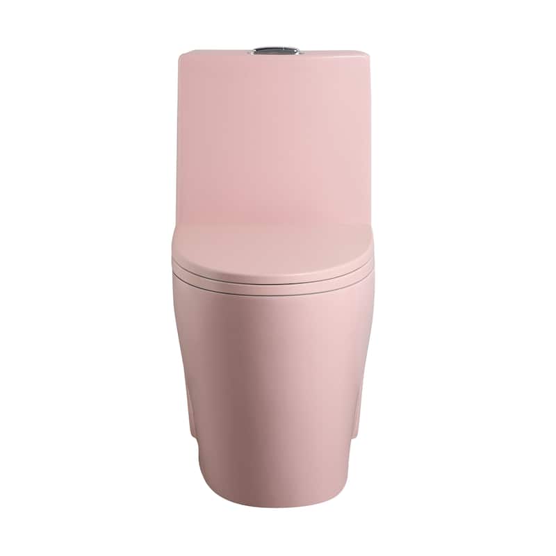 1.6/1.1GPF Dual-Flush One-Piece Toilet, Elongated ADA, 12" S-Trap,Pink